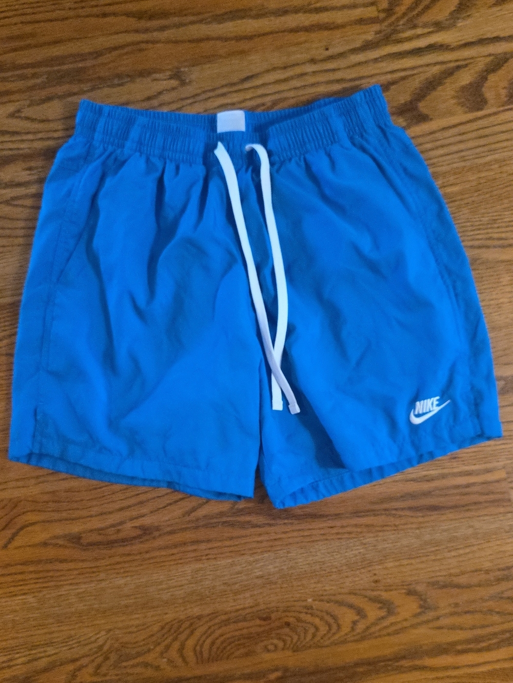 Nike Bright Blue Athletic Shorts with White Drawstring